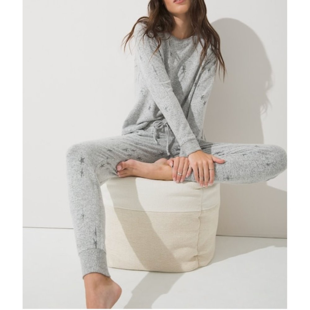 NWT Soma Brushed Cozy Jogger Pajama Lounge Set Grey - Picture 1 of 4